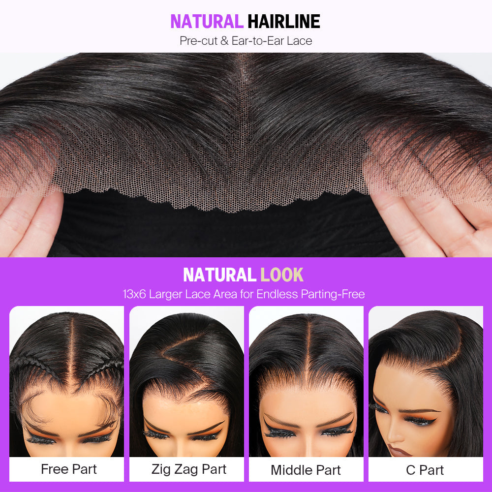 Ombre Platinum Blonde Balayage Highlights Glueless Wigs Body Wave With Drawstring Hair Wig