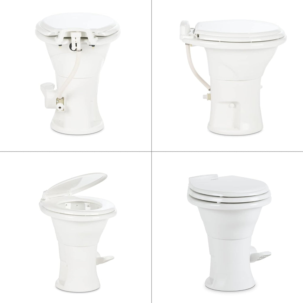 Dometic 310 RV Toilet, Oblong, PowerFlush, White