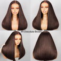 Invisible Knots Glueless Chocolate Brown Straight Wigs Realistic Hairline Beginner Friendly