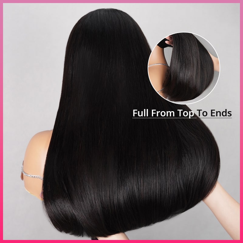 Invisible Knots Glueless Chocolate Brown Straight Wigs Realistic Hairline Beginner Friendly