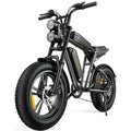AKEZ Retro Style 1000W Electric Bike - 28mph, 94 Mile Range, 20"x4.0" Fat Tires, Full Suspension, 7-Speed, UL Certified