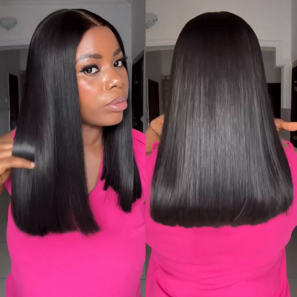 Invisible Knots Glueless Chocolate Brown Straight Wigs Realistic Hairline Beginner Friendly
