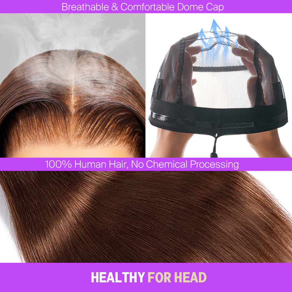 Chocolate Brown Glueless Wigs Bohemian Curl with Drawstring Hair Wig