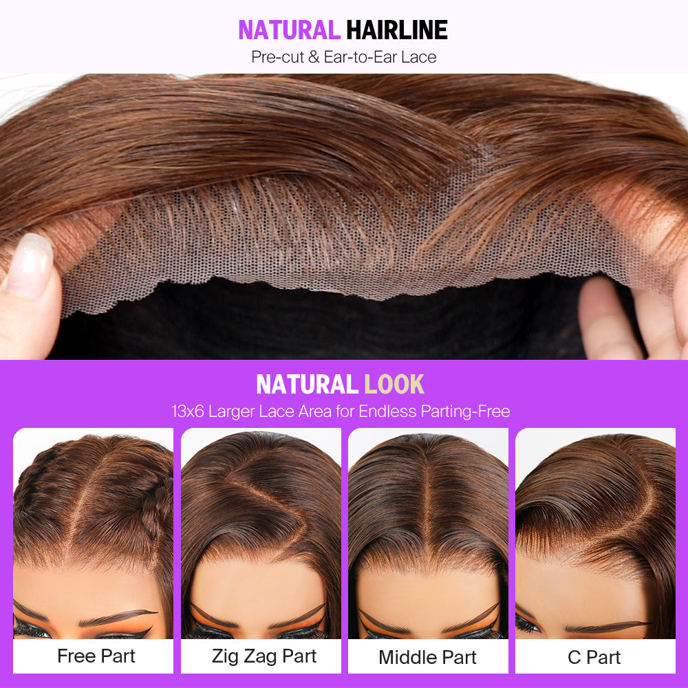 Chocolate Brown Glueless Wigs Straight With Drawstring Hair Wig