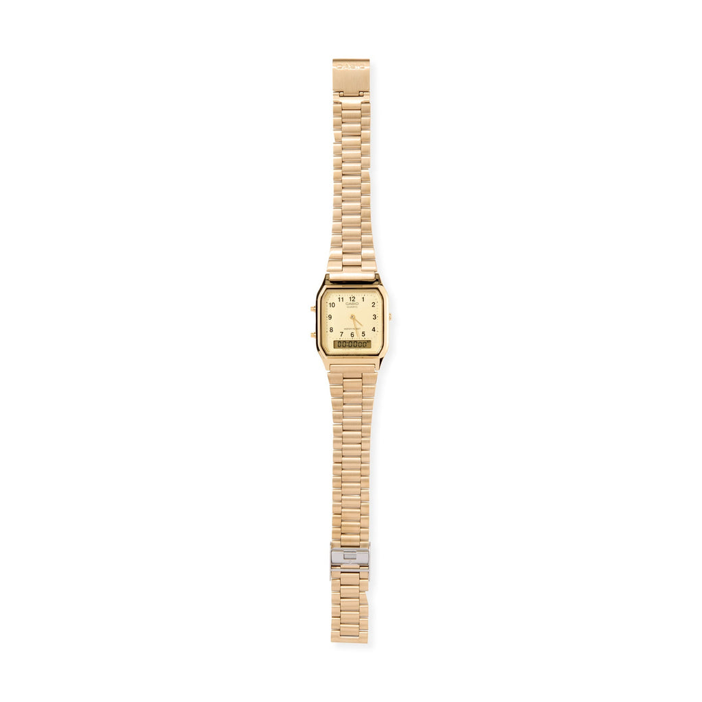Casio AQ230 Analog Digital Watch - Gold