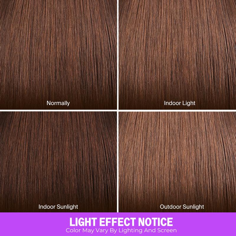 Chocolate Brown Glueless Wigs Straight With Drawstring Hair Wig
