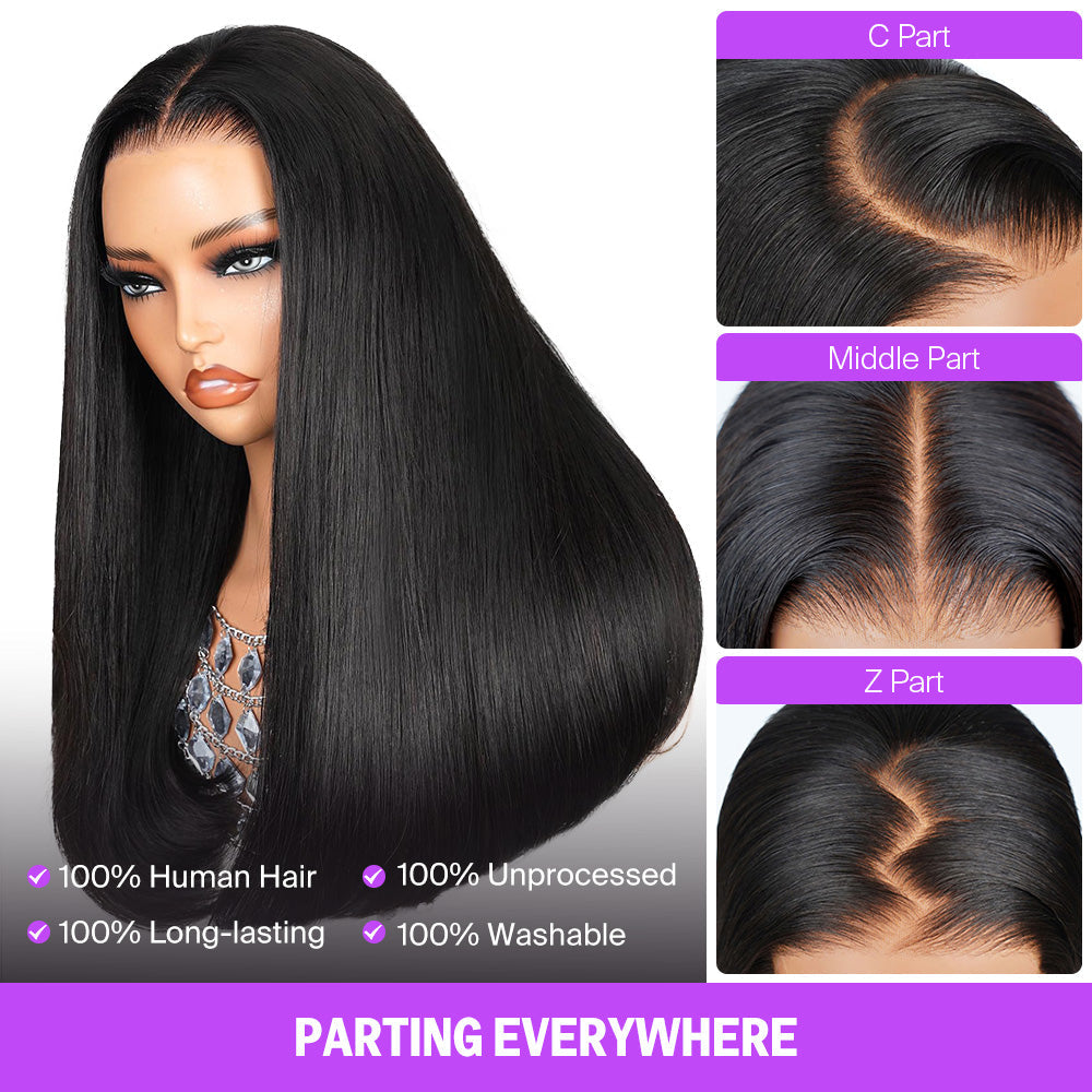 Invisible Knots Glueless Chocolate Brown Straight Wigs Realistic Hairline Beginner Friendly