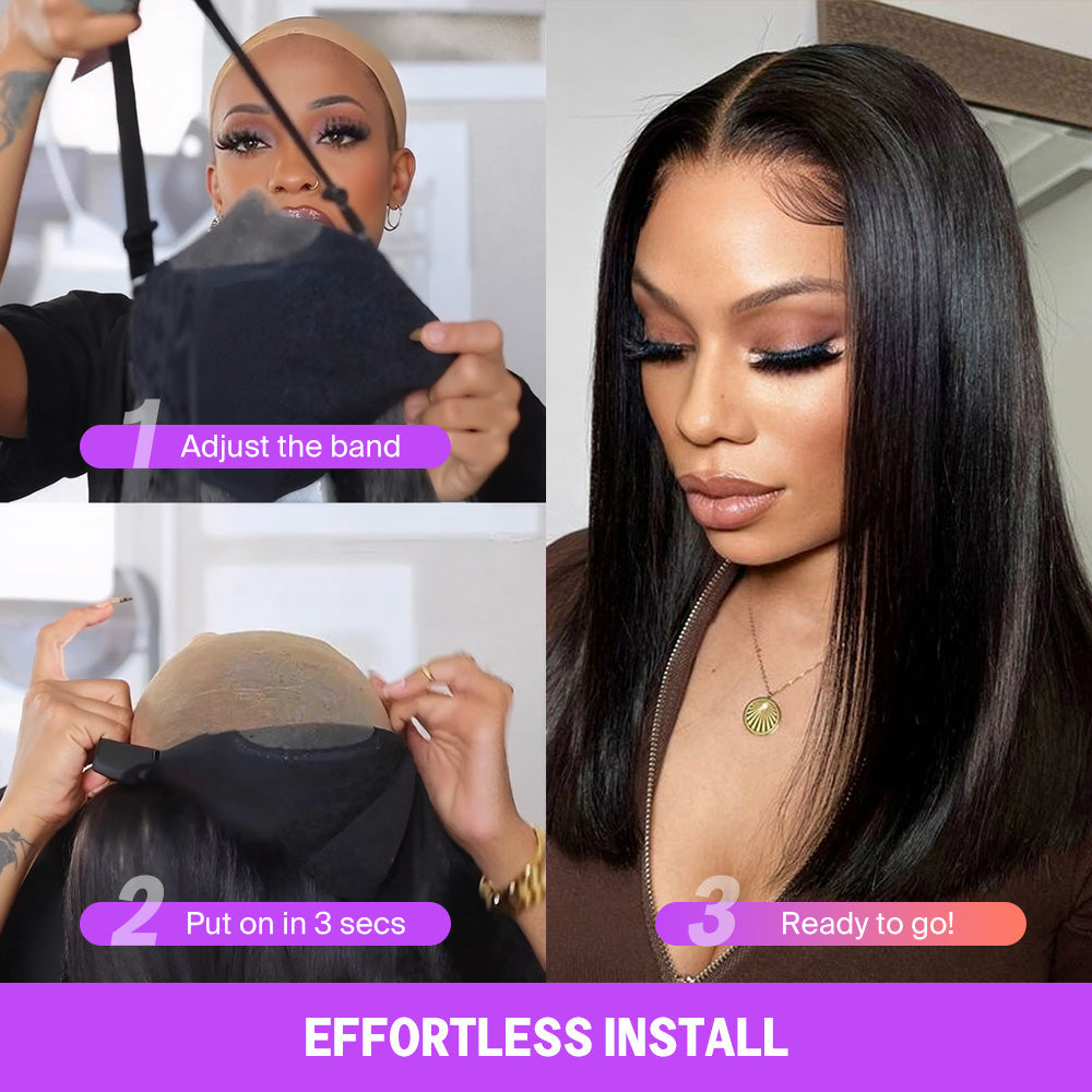 Invisible Knots Glueless Chocolate Brown Straight Wigs Realistic Hairline Beginner Friendly