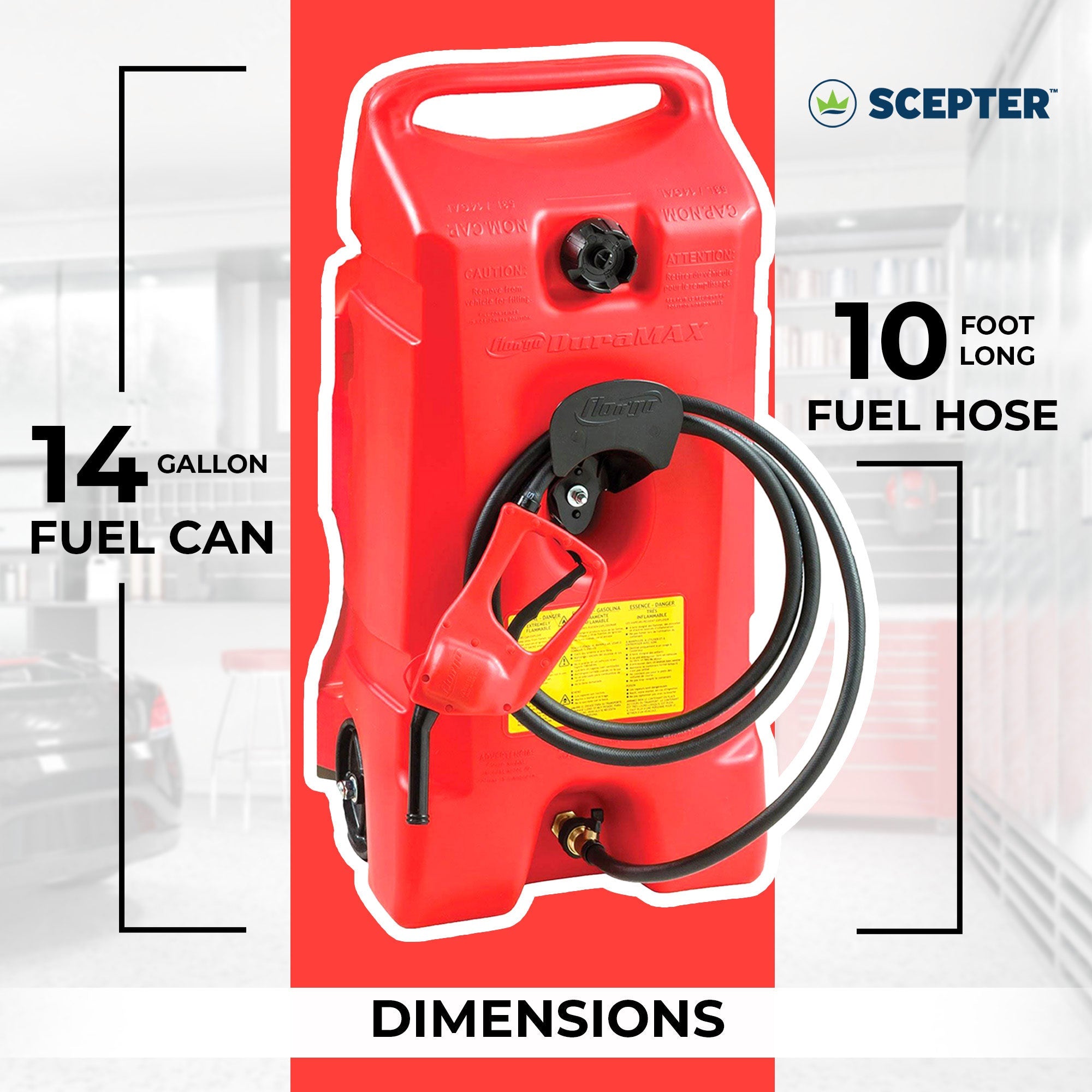 14 Gallon Portable Gas Fuel Tank with Pump, 2 Pack, Red