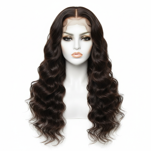 Deep Wave Lace Front Wig on mannequin head