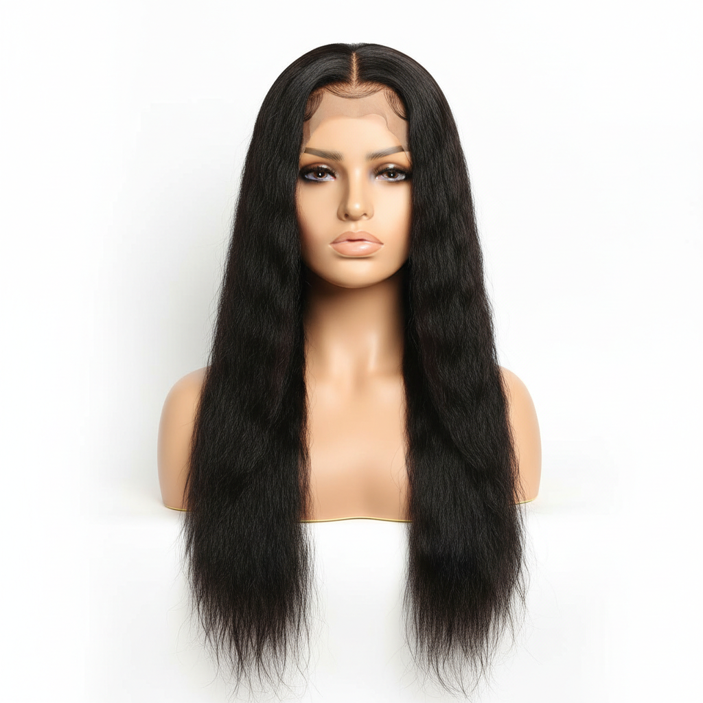 Yaki Straight Full Lace Wig on mannequin head