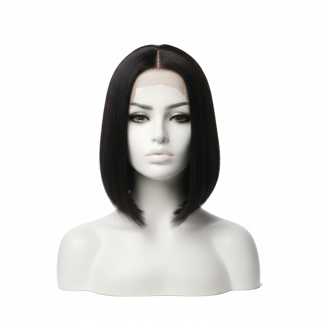 Straight Bob Lace Front Wig on mannequin head