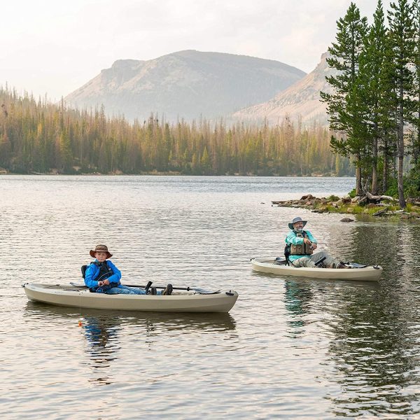 Lifetime Tamarack Angler 100 Fishing Kayak 10ft 2-Pack with Paddles - UV-Protected HDPE, Adjustable Seat, Rod Holders, Tan