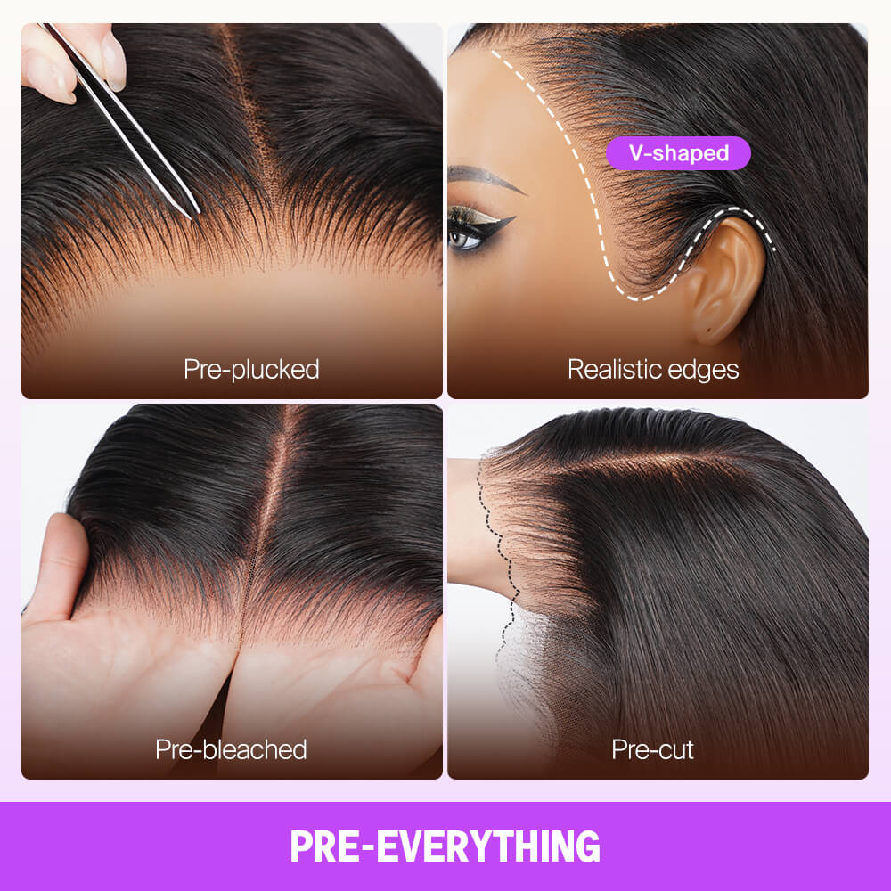 Ombre Platinum Blonde Balayage Highlights Glueless Wigs Body Wave With Drawstring Hair Wig