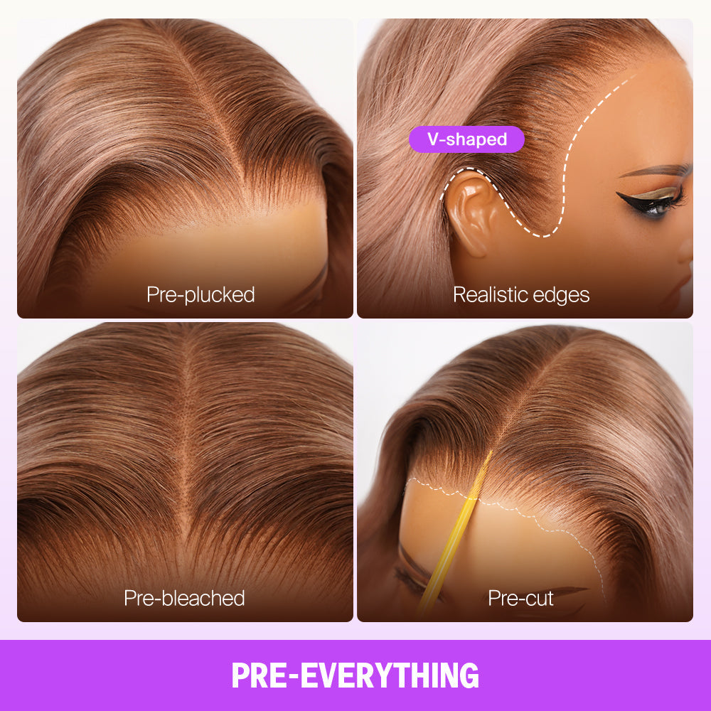 Ombre Strawberry Blonde Glueless Wigs Body Wave with Drawstring Hair Wig