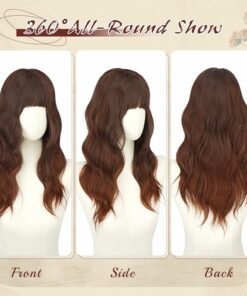 Alternative view of Copper Red Long Soft Wavy Wigs BE17