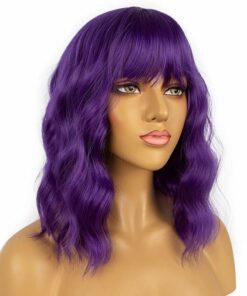Alternative view of Dark Purple Wigs With Bangs For Women BE1