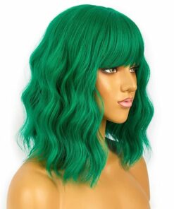 Alternative view of Green Wigs With Bangs For Women BE4