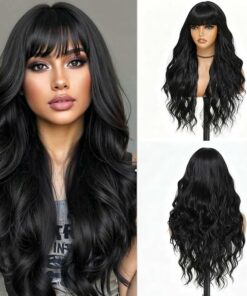 Long Wavy Black Wig BE25