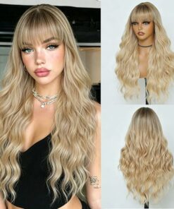 Long Wavy Blonde Wig BE24