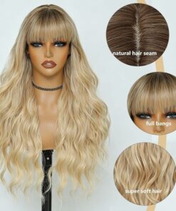 Alternative view of Long Wavy Blonde Wig BE24