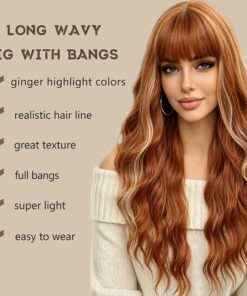 Alternative view of Long Wavy Ginger Wig BE23