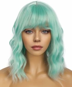 Mint Green Psstel Wigs With Bangs For Women BE2
