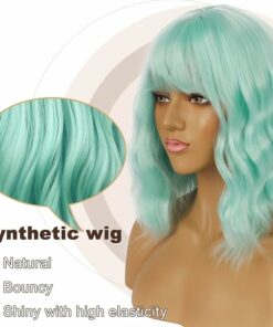 Alternative view of Mint Green Psstel Wigs With Bangs For Women BE2