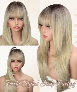 Alternative view of Ombre Light Blonde Long Layered Wig BE21