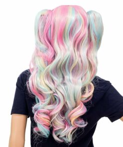 Alternative view of Ponytail Wig Synthetic Pastel Colorful Cosplay BE28