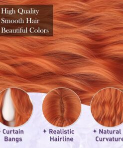 Alternative view of Red Auburn Long Wavy Hair Wigs BE13