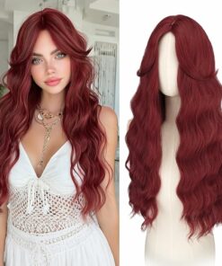 Red Long Wavy Hair Wigs BE11