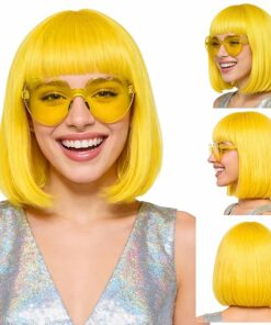 Yellow Short Bob Straight Hair Wigs BE8