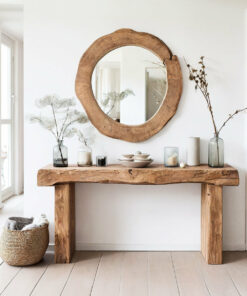 Reclaimed Wood Entryway Console Table with Clean Contemporary Lines