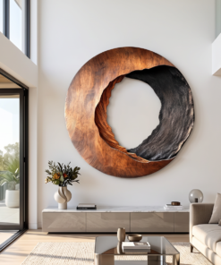Solid Wood 3D Wave Sculpture Wall Art for Living Room