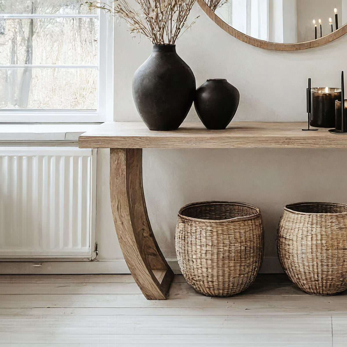 Handcrafted Natural Wood Entryway Console Table, Clean Lines - Image 3