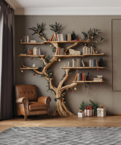 Alternative view of Driftwood-Style Tree Branch Floating Bookshelf, 70 x 70 Inch