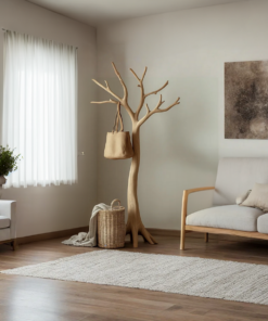 Alternative view of Driftwood Branch Wall-Mounted Coat Rack in Solid Wood