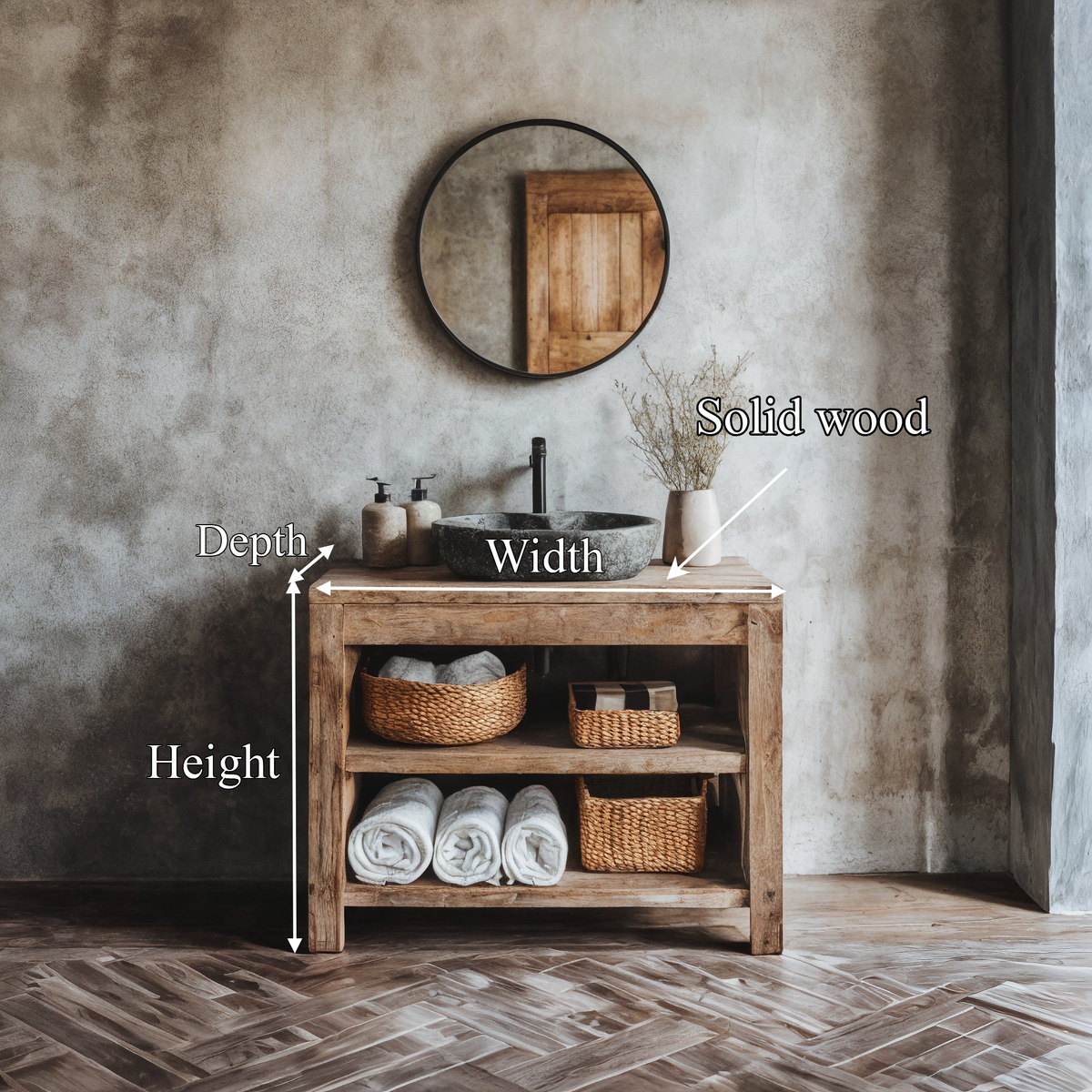 Custom Live Edge Wood Bathroom Vanity Cabinet, With or Without Sink - Image 8