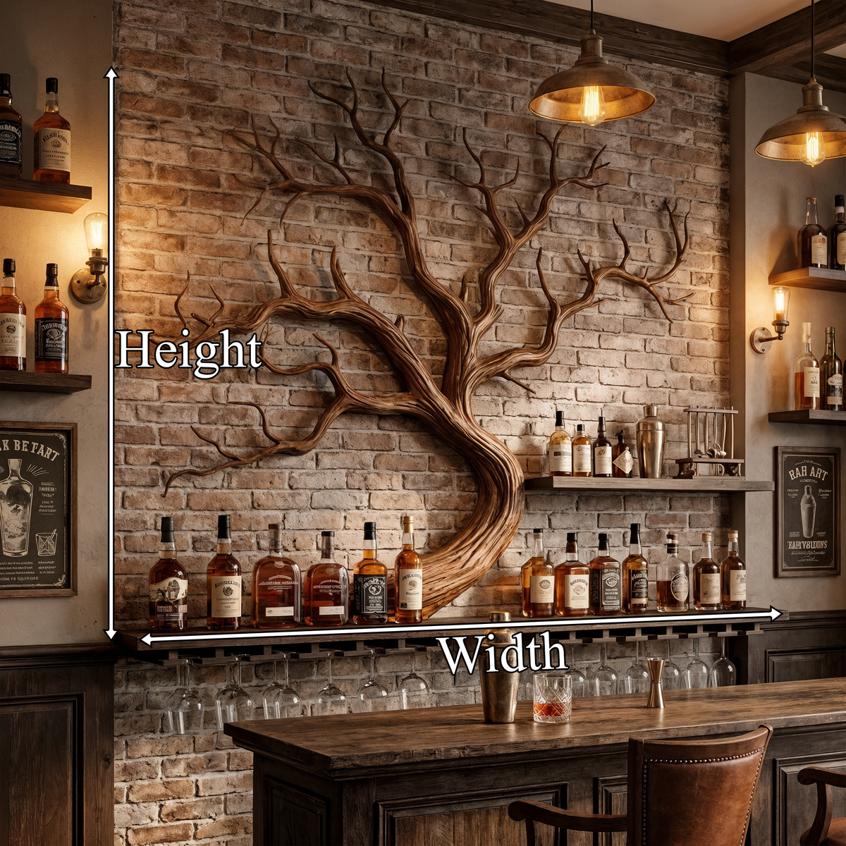 Monkey Pod Wood Tree Branch Wine Rack and Wall Shelf - Image 8