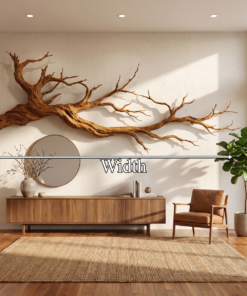 Alternative view of Abstract Tree Root Solid Wood Wall Sculpture, 3D Wall Art
