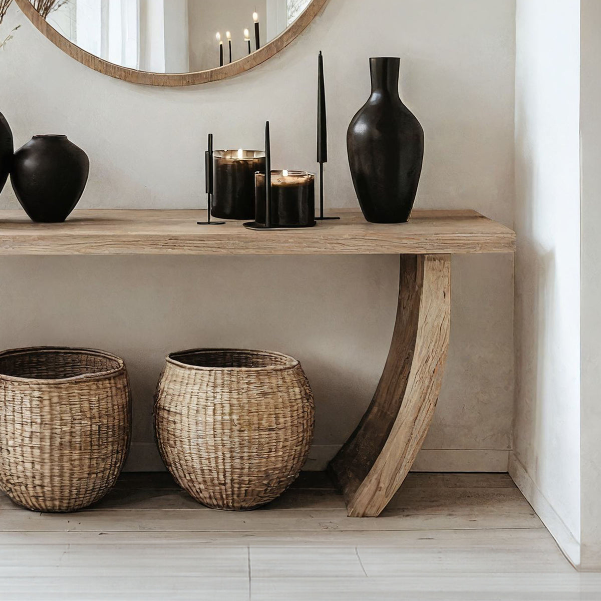 Handcrafted Natural Wood Entryway Console Table, Clean Lines - Image 4