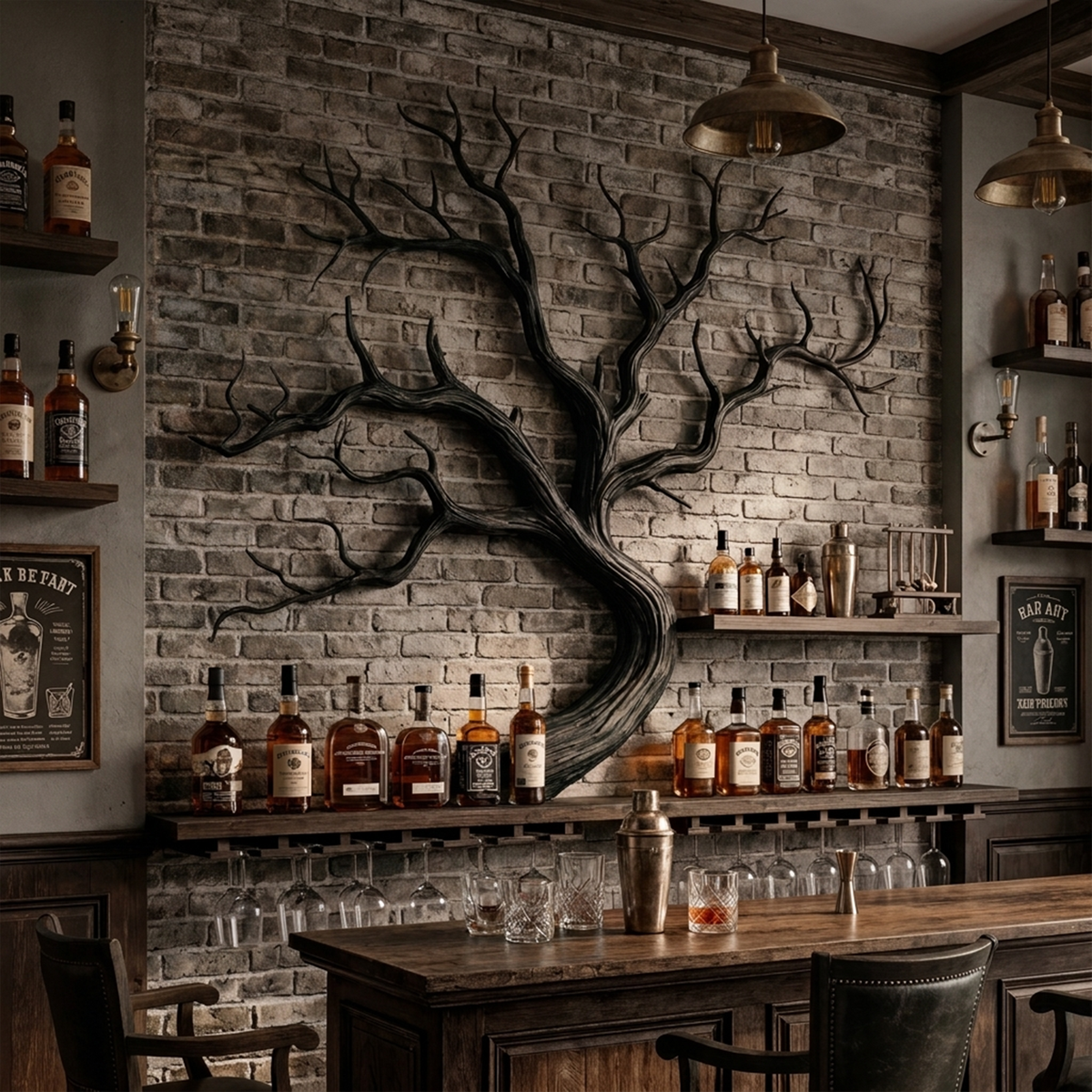 Monkey Pod Wood Tree Branch Wine Rack and Wall Shelf - Image 4