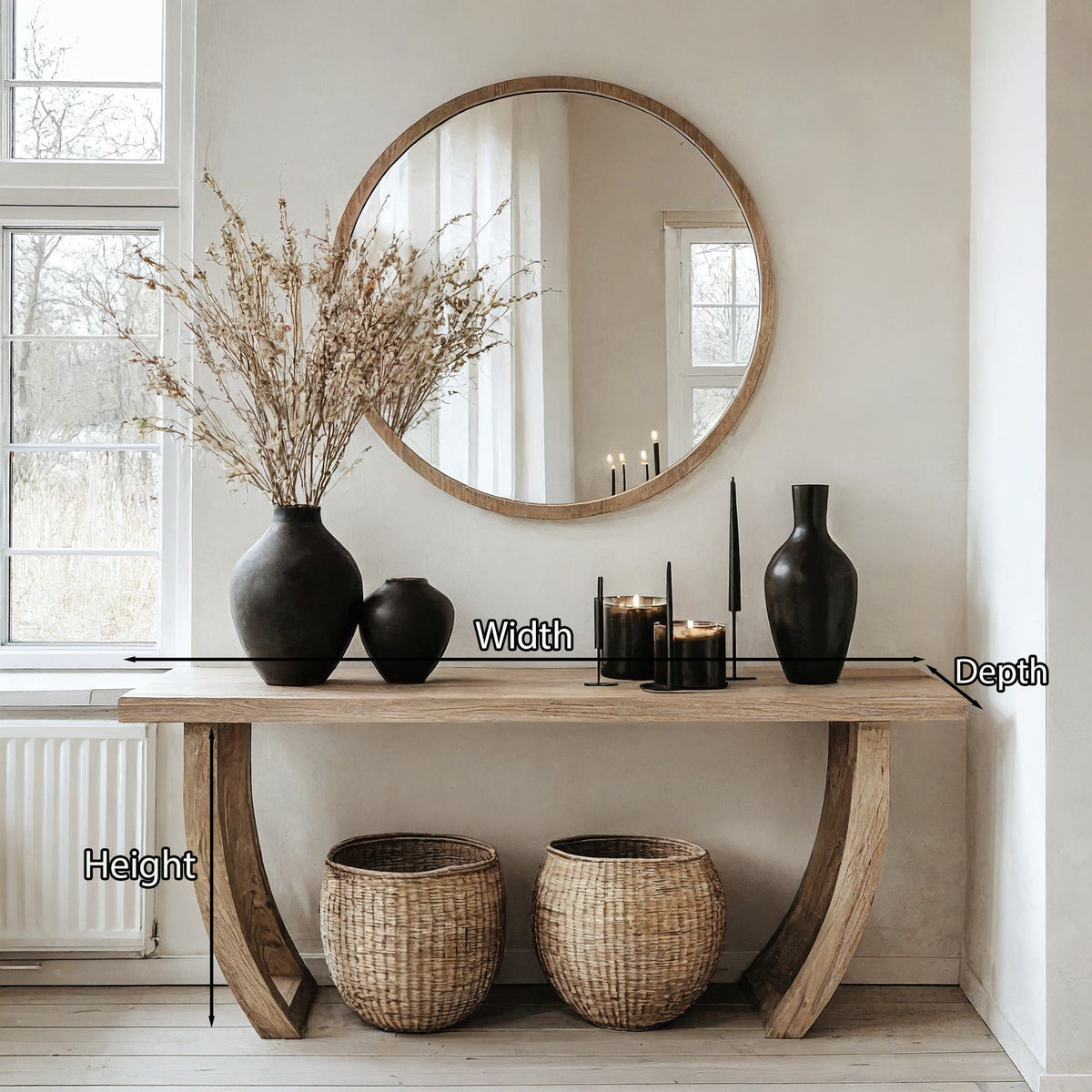 Handcrafted Natural Wood Entryway Console Table, Clean Lines - Image 5