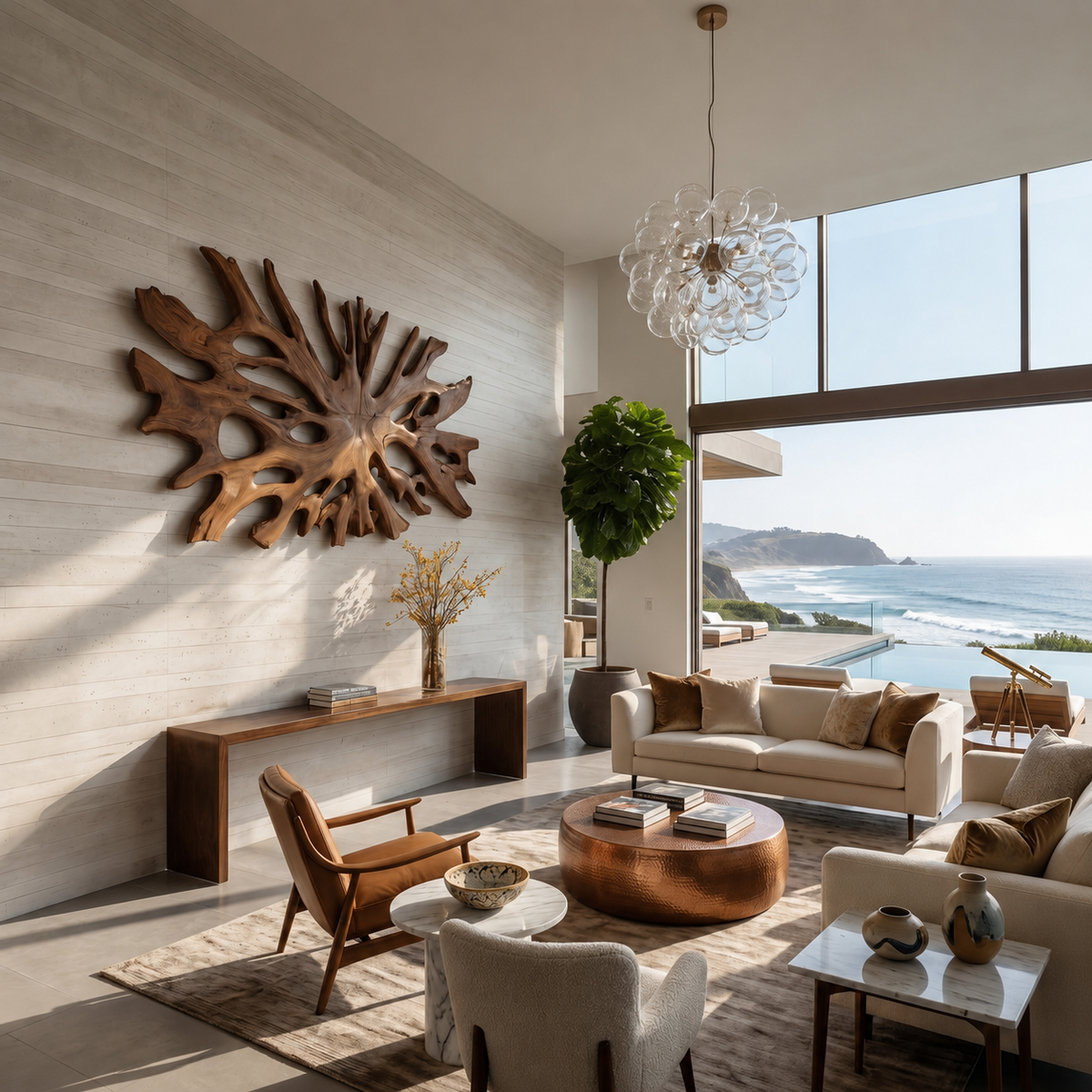 Oversized Root-Form Solid Wood Wall Art for Living Room - Image 7