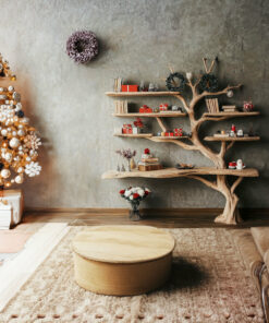 Alternative view of Tall Tree Branch Wall Bookshelf with Driftwood Look, 84 Inch