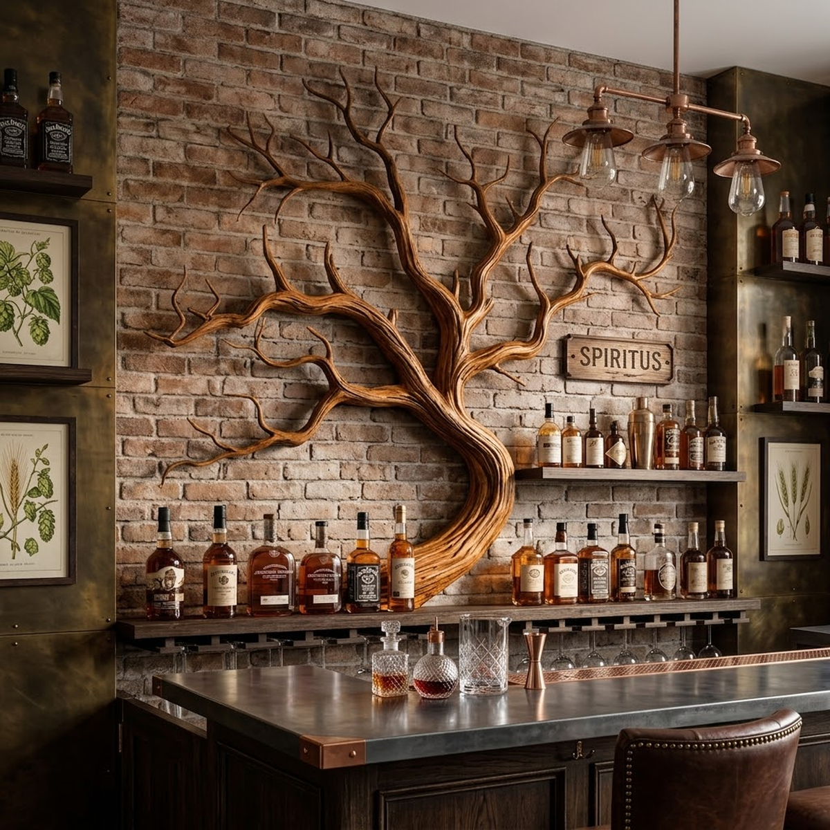 Monkey Pod Wood Tree Branch Wine Rack and Wall Shelf - Image 6