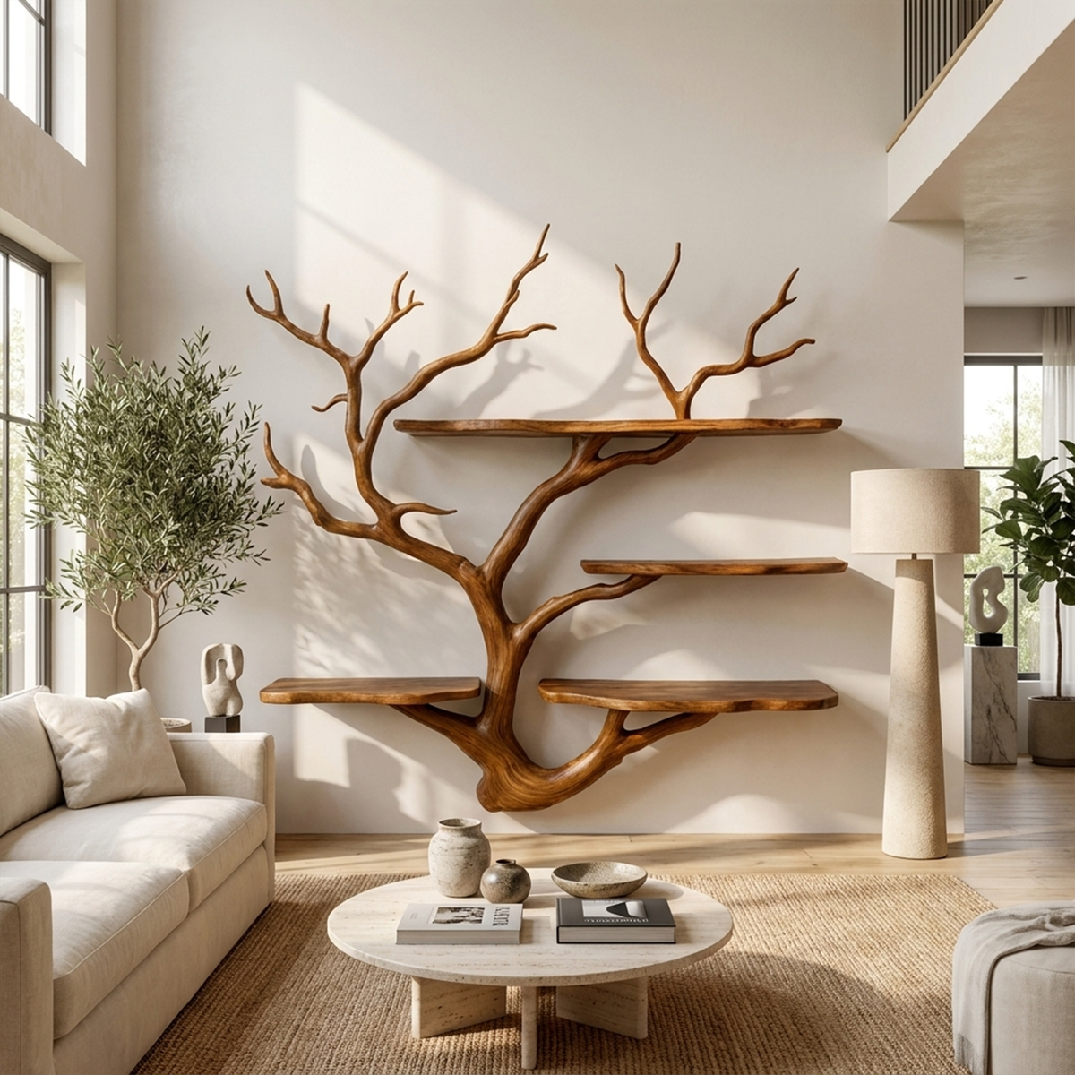 Sculptural Tree Branch Wall Shelf for Living Room and Studio - Image 6