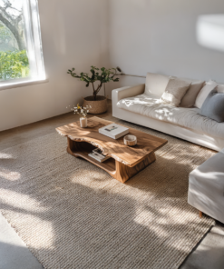 Alternative view of Monkey Pod Live Edge Coffee Table with Rustic Finish