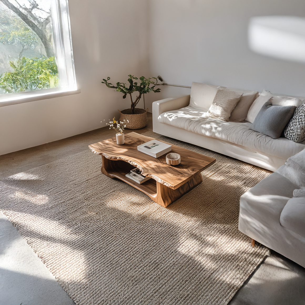 Monkey Pod Live Edge Coffee Table with Rustic Finish - Image 2